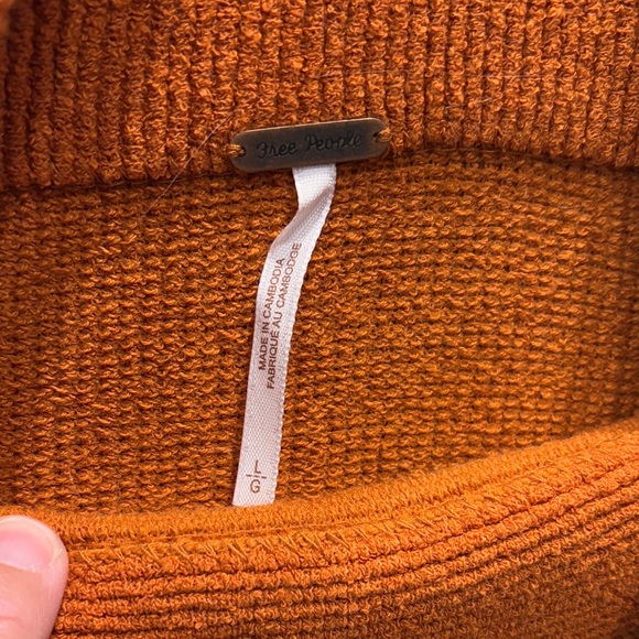 Free People Ottoman Slouchy Tunic Rust Cowl Neck Sweater - Picture 2 of 4